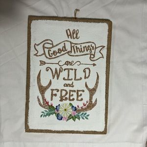Rustic “All Good Things Are Wild and Free” Wall Decor | Burlap Frame | Boho Farm